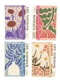 Life Notebook Set Of 4 | A7 Pocket Size (4X3 Inch) Single Ruled Diary | 160 Pages Each | Cute Floral & Botanical Design Statione