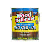 Wood Defender Semi-Transparent Fence Stain and Seal Sable Brown 1-Gallon | Oil-Based Exterior Fence Coating| Long-Lasting Color 