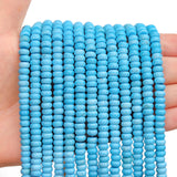 BONNY BOXX 1 Strand Natural 4 * 6mm Blue Turquoise Rondelle Beads, Natural Abacus Disk Stone Beads Loose Spacer Gemstone for DIY