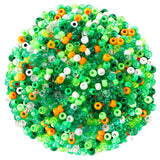 UPINS 1200Pcs St. Patricks Day Green Pony Beads Round Plastic Glitter Beads Bulk for Jewelry Making Spring Irish St. Patricks 