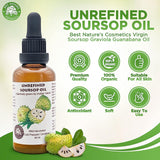 Best Nature's Cosmetics Virgin Soursop Graviola Guanabana Oil (Organic, Cold Pressed, Undiluted, Unrefined) 2oz / 60 ml - Natura