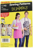Simplicity 1140 Unisex Apron Sewing Patterns for Dummies, One Size Only