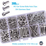 LordHardware 205pcs RC Crawler Car Screw Tool Kit DIY Accessories Parts for 1/10 1/8 RC Car Truck