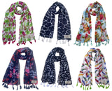 Fusfus WomenS Printed Chiffon Scarves And Stoles, Free Size(Multicolour, Fs1285) Pack Of 6 (Multicolor4)