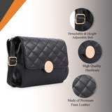 Adisa Women'S Girls Quilted Round Gold Sling Bag (Sl5149-Bla),Black,,B0F2GNFXP7