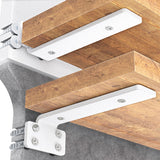 HIRVALL 8 Inch Shelf L Shape Pack of 4 White 160 lbs Load Capacity, Metal Brackets for Floating & Wooden Shelves Novel Shape,