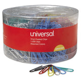 Universal 21000 VinylCoated Wire Paper Clips, No. 1, Assorted Colors, 1000/Pack