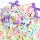 Mini Ribbon Bows for Crafts Gift Wrapping, Small Tiny Gift Pastel Mix Bow Decor for Girls Women Hair Party Treats Bags, Ribbon B