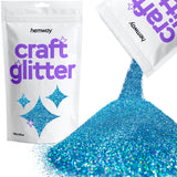 Hemway Craft Glitter - Ocean Blue Holographic | 100g Microfine Metallic Sequin Flakes for Resin Crafts | Supplies for Autumn D 