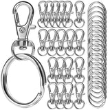 LEOBRO Key Chain Ring and Keychain Clip, 40PCS Key Rings and Keychain Hooks, Keychain Rings for Crafts, Small Keychain with Larg