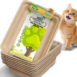 Disposable Litter Boxes for Cats Large: 8-Pack Leak-Proof Sustainable for Indoor/Travel Use Standalone or as Liner17.5 ' ' x 13.