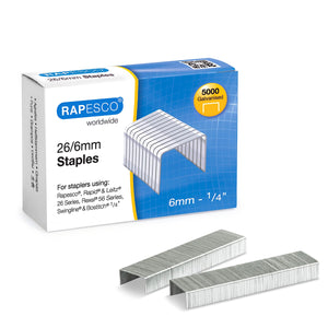 Rapesco S11662Z3 Staples, 26/6 mm Galvanized [Box of 5,000]