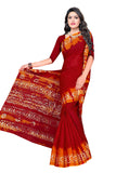 Tamaira Fashion Womens Plain Weave Pure Cotton Saree Without Blouse Piece (1920_Red)