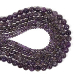 Gemstone Beads for Jewelry Making, Sold per Bag 5 Strands Inside, Amethyst 10mm