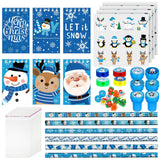Zhanmai 193 Pieces Winter School Stationery Set Winter Stationery Party Favors Exchange Stationery Gifts Class Reward Prizes Inc