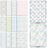Rngmsi 12 Pcs Blue Pink Flower Cardstock Inserts For Kindle EReader