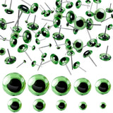 TOAOB 100pcs Green Glass Eyes Kits 3mm to 12mm Assorted Sizes for Crafts Needle Felting Bears Dolls Decoys Sewing