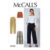 McCall Pattern Company McCalls Womens Shorts, Straight, Flared Leg Pants Sewing Patterns, Sizes 1422, various, White