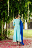 Gosriki Women'S Rayon Viscose Solid Anarkali Kurta With Pant & Dupatta (Kuspari Blue-Gs_Xl_Blue_X-Large),Blue,,B0DX24T85X