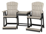 American Furniture Classics Counter Height Settee Table Combo, Weatherwood And Black