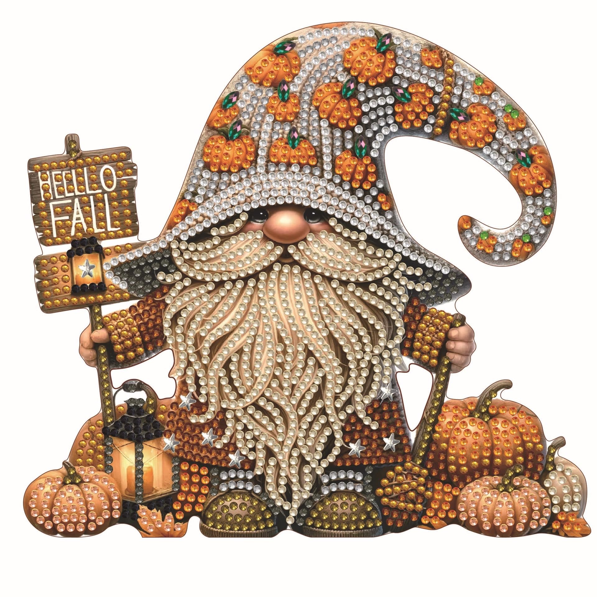 Apomelo Diamond Art Kit Tabletop Ornament Pumpkin Gnome, Special Shaped Diamond Art Kits for Adults Diamond Art Tabletop Ornamen