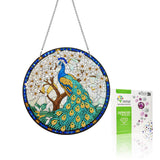 VAIIEYO Peacock Diamond Painting Hanging, Bird Animal Diamond Painting Suncatchers Window Hanging Kit with Chain, 7.5x7.5 inch C