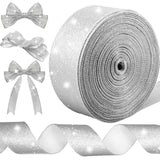 Syhood 40 Yard Glitter Ribbon Wired Edge Waterproof Sparkly Garland for Gifts Wrapping Cards Crafts Wreaths Holiday Christmas De