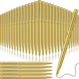 Zonon 240 Pcs Gold Metal Slim Ballpoint Pens Bulk Retractable Metallic Black Ink 1 mm Medium Point Smooth Writing Pens for Weddi