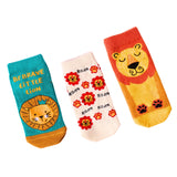Thela Gaadi Lion Print Kids Socks | LowCut Ankle Length Cotton Socks For Kids | Breathable, Odourless, Printed Kids Socks For B