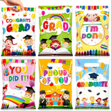 Teenyyou 60 Pcs Graduation Bags Plastic Grad Gifts Bulk Small Prek Graduation Candy Treat Goodie Bags with Handles for Congrats 