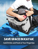 Yakhacker Kayak Cooler, Waterproof Seat Back Cooler with Lawn-Chair Style Seats, Kayak Accessories Bag, Portable Ice Chest Coole