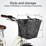 Schwinn Bike Wire Basket, Easy Quick Release Handlebar Mount, Weatherproof, Fits Most Adult Bikes, Bicycle Accessories, Medium,