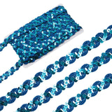 Yalulu 10 Meters Gleaming Ribbon Spangle Flat Sequins Paillette Ribbon DIY Sewing Trim Bridal Wedding Applique (Blue)