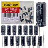 100uF 16V 5x11mm Rubycon Electrolytic Capacitor Low ESR 0.4O Long Life 36yrs at 55 Degree C mfd mircofarad Micro Farad Radial Le