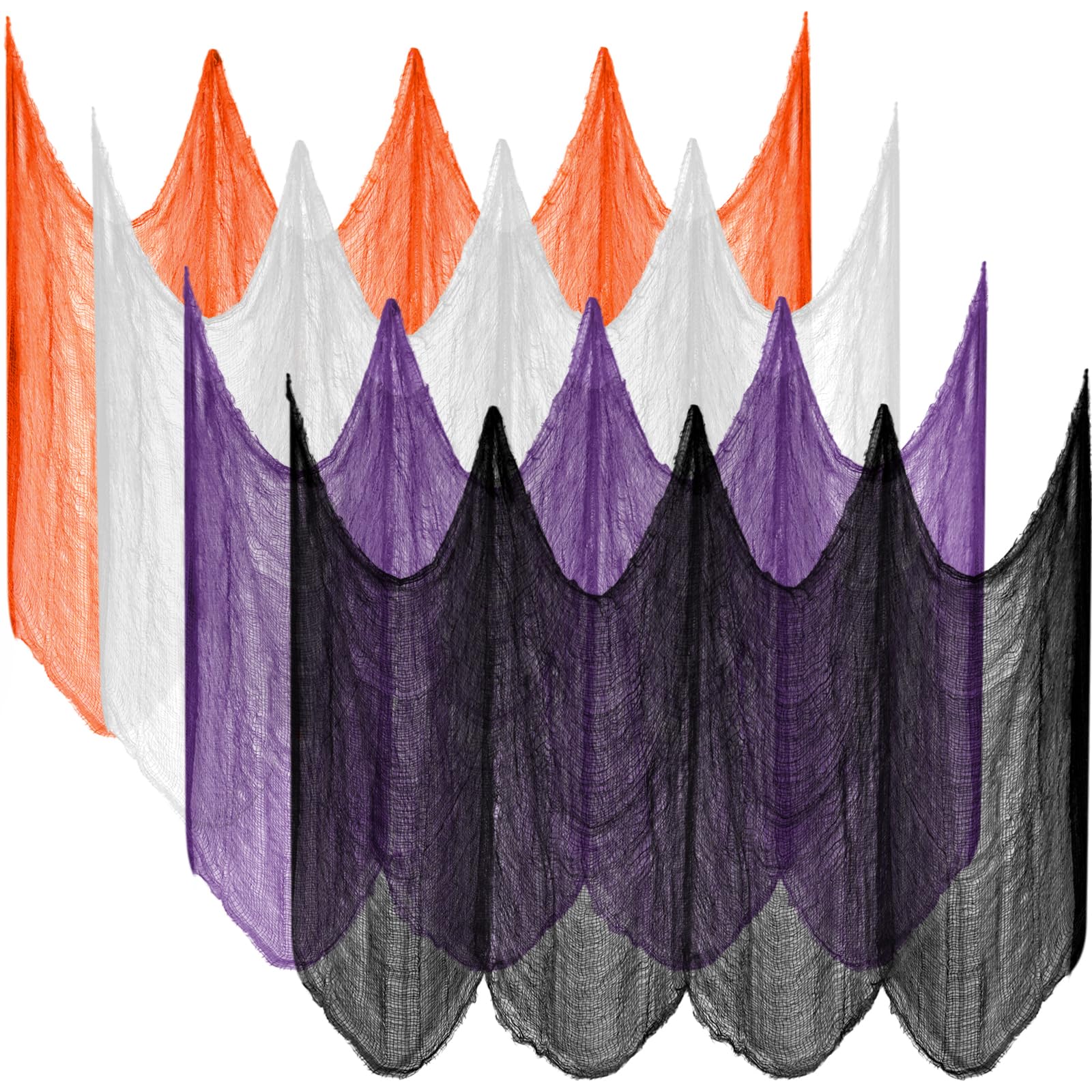 Halatool 30 X 90 in Halloween Creepy Cloth, 4 PCS Multi-Color Spooky Cheesecloth Scary Hanging Gauze Decor for Halloween Party S