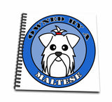 3dRose db_57159_2 Owned by a Maltese Dog Blue Memory Book, 12 by 12Inch