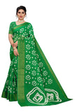 Anni Designer Women'S Linen Cotton Geometric Printed Saree With Blouse Piece (Farha Green_Green),Green,Free