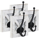 Autumn Alley Farmhouse Bathroom Hooks White Towel, Coat, and Robe Hooks for Bathroom Wall Mounted Rustic Decor, 4 Pack