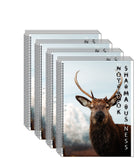 Krashtic Spiral Notebook A4 Size 140 Pages Unruled White Plain Page Soft Cover Spiral Bound Pack Of 4