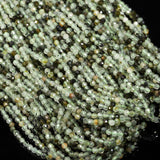 Song Xi 180pcs 2mm Natural Prehnite Gemstone Beads Faceted Round Loose Stone Beads for Jewelry Making (1 Strand)
