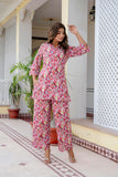 Lookmark Women'S Trendy Printed Cotton Blend Straight Red Color Kurta And Palazzo Set (Az-Lm-P1-Ks2075 Red-L)