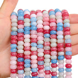 BONNY BOXX 1 Strand Natural 5 * 8mm Morganite Jade Rondelle Beads, Natural Abacus Disk Stone Beads Loose Spacer Gemstone for DIY