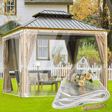 LCYFBE 8' x 12' Clear Vinyl Tarp - 0.35mm Clear PVC Tarp, with Grommets and Tying Rope - Duty Heavy Tear Resistant Cover for Cam