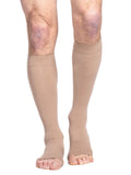 SIGVARIS Men?s & Women?s Essential Cotton 230 Open Toe CalfHigh Socks 2030mmHg
