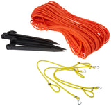 Park & Sun Sports Outdoor Volleyball Boundary Poly Cord Rope with Ground Stakes: 1/4 Wide Court Line Marker, Orange, Blue