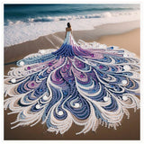 Diamond art Painting Kit, 5D DIY Beach beauty, Special Shape Crystal Artificial Diamond Partial Mosaic Handicraft for Beginners,