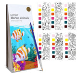 Kidology Pocket Watercolor Books for Babies, Painting Book Fish Theme with 20 Sheets, 1 Brush, Mini Water Color Book, Educationa