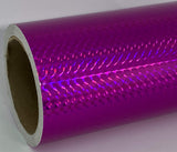 Roll of Prism Sign Vinyl, Holographic 1/4'' Mosaic, Self-Adhesive (24 inch x 30 feet, Purple)