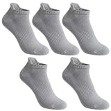 Celibate Low Cut Ankle Socks, Multicolor (Black, Dark Gray, Navy, Grey, White), Free Size (Pack Of 5 Pair) (Light Gray)