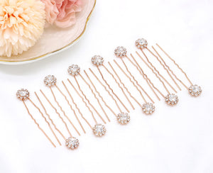 Ammei Headpiece Crystal Bridal Hair Pins Clips Wedding Hair Accessories Hair Set Jewelry With Rhinestone For Brides and Bridesma